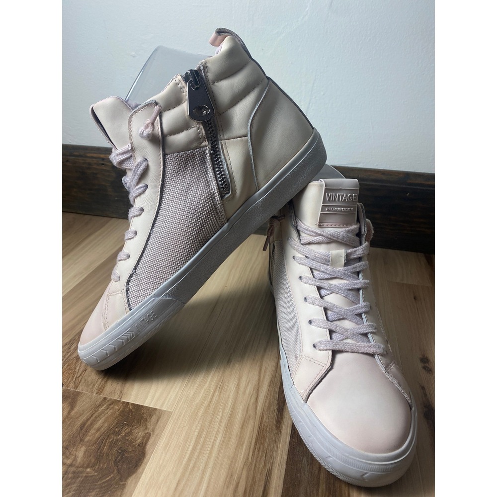 Vintage Havana Serious Smoke Pink Star High Top Sneakers‎ Womens 10 Zip Up